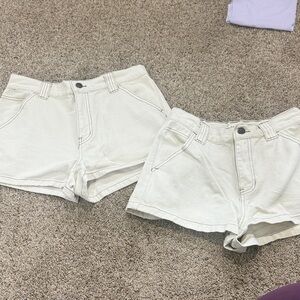 PacSun Women's Cream Jean Shorts cargo sizes: 27 & 28